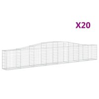 vidaXL Gabionen mit Hochbogen 20 Stk. 400x30x60/80 cm...