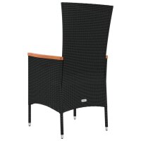 vidaXL Gartenst&uuml;hle mit Kissen 2 Stk. Poly Rattan Schwarz