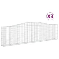 vidaXL Gabionen mit Hochbogen 3 Stk. 400x30x100/120cm...