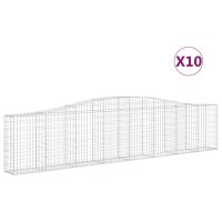 vidaXL Gabionen mit Hochbogen 10 Stk. 400x30x80/100cm...