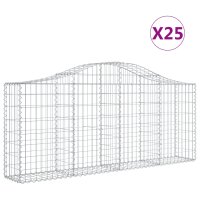 vidaXL Gabionen mit Hochbogen 25 Stk. 200x30x80/100cm...