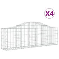 vidaXL Gabionen mit Hochbogen 4 Stk. 200x30x60/80 cm...