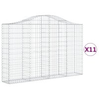 vidaXL Gabionen mit Hochbogen 11Stk. 200x30x120/140cm...