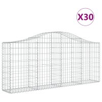 vidaXL Gabionen mit Hochbogen 30 Stk. 200x30x80/100cm...