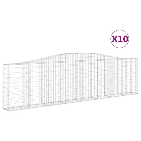 vidaXL Gabionen mit Hochbogen 10Stk. 400x30x100/120cm Verzinktes Eisen