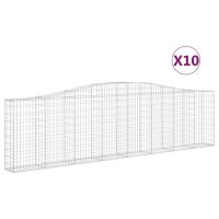 vidaXL Gabionen mit Hochbogen 10Stk. 400x30x100/120cm...