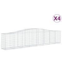 vidaXL Gabionen mit Hochbogen 4 Stk. 400x50x80/100cm...