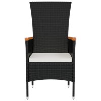vidaXL Gartenstühle mit Kissen 4 Stk. Poly Rattan Schwarz