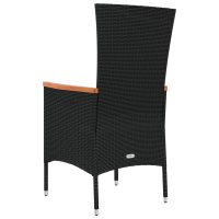 vidaXL Gartenstühle mit Kissen 4 Stk. Poly Rattan Schwarz