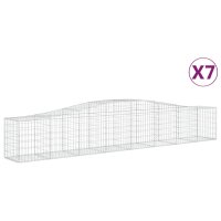 vidaXL Gabionen mit Hochbogen 7 Stk. 400x50x60/80cm...