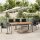 vidaXL Gartentisch mit Holzplatte Grau Poly Rattan & Massivholz Akazie