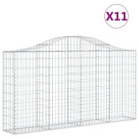 vidaXL Gabionen mit Hochbogen 11Stk. 200x30x100/120cm...