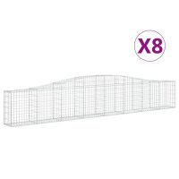 vidaXL Gabionen mit Hochbogen 8 Stk. 400x30x60/80 cm Verzinktes Eisen