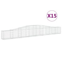 vidaXL Gabionen mit Hochbogen 15 Stk. 400x30x40/60 cm...