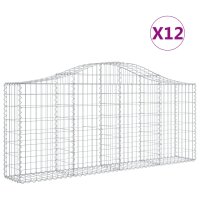 vidaXL Gabionen mit Hochbogen 12 Stk. 200x30x80/100cm...