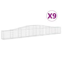 vidaXL Gabionen mit Hochbogen 9 Stk. 400x30x40/60 cm Verzinktes Eisen