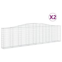 vidaXL Gabionen mit Hochbogen 2 Stk. 400x30x100/120cm...