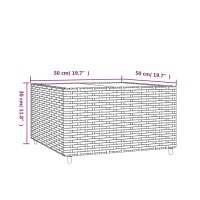 vidaXL Garten-Couchtisch Quadratisch Schwarz 50x50x30 cm Poly Rattan