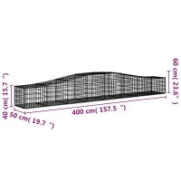 vidaXL Gabionen mit Hochbogen 20 Stk. 400x50x40/60cm Verzinktes Eisen