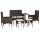 vidaXL 6-tlg. Garten-Lounge-Set mit Kissen Braun Poly Rattan