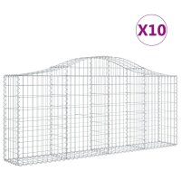 vidaXL Gabionen mit Hochbogen 10 Stk. 200x30x80/100cm Verzinktes Eisen