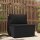 vidaXL Garten-Mittelsofa mit Kissen Schwarz Poly Rattan