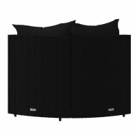 vidaXL Garten-Ecksofas mit Kissen 2 Stk. Schwarz Poly Rattan