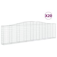 vidaXL Gabionen mit Hochbogen 20Stk. 400x30x100/120cm...