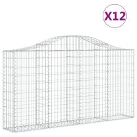 vidaXL Gabionen mit Hochbogen 12Stk. 200x30x100/120cm...