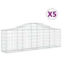 vidaXL Gabionen mit Hochbogen 5 Stk. 200x30x60/80 cm...