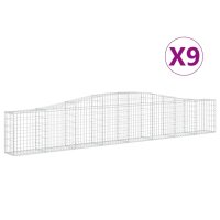 vidaXL Gabionen mit Hochbogen 9 Stk. 400x30x60/80 cm Verzinktes Eisen