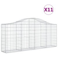 vidaXL Gabionen mit Hochbogen 11 Stk. 200x30x80/100cm...