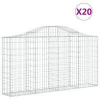 vidaXL Gabionen mit Hochbogen 20Stk. 200x30x100/120cm...