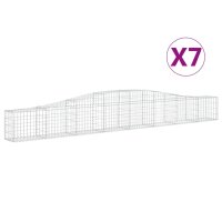 vidaXL Gabionen mit Hochbogen 7 Stk. 400x30x40/60 cm Verzinktes Eisen