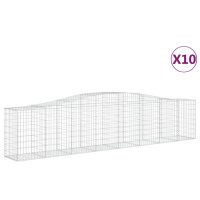 vidaXL Gabionen mit Hochbogen 10 Stk. 400x50x80/100cm...