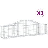 vidaXL Gabionen mit Hochbogen 3 Stk. 200x30x40/60 cm...