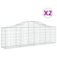 vidaXL Gabionen mit Hochbogen 2 Stk. 200x30x60/80 cm...