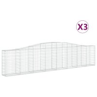 vidaXL Gabionen mit Hochbogen 3 Stk. 400x30x80/100cm...