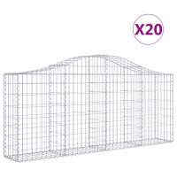 vidaXL Gabionen mit Hochbogen 20 Stk. 200x30x80/100cm...