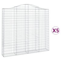 vidaXL Gabionen mit Hochbogen 5 Stk. 200x30x180/200cm...