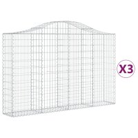 vidaXL Gabionen mit Hochbogen 3 Stk. 200x30x120/140cm...