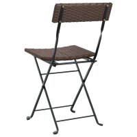 vidaXL Bistrost&uuml;hle 6 Stk. Klappbar Braun Poly Rattan und Stahl