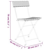 vidaXL Bistrost&uuml;hle 6 Stk. Klappbar Braun Poly Rattan und Stahl