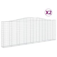 vidaXL Gabionen mit Hochbogen 2 Stk. 400x30x140/160cm...