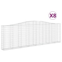 vidaXL Gabionen mit Hochbogen 8 Stk. 400x30x120/140cm Verzinktes Eisen