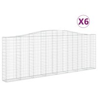 vidaXL Gabionen mit Hochbogen 6 Stk. 400x30x140/160cm Verzinktes Eisen