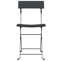 vidaXL Bistrost&uuml;hle 8 Stk. Klappbar Schwarz Poly Rattan und Stahl