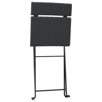 vidaXL Bistrost&uuml;hle 8 Stk. Klappbar Schwarz Poly Rattan und Stahl