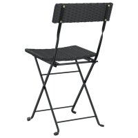 vidaXL Bistrost&uuml;hle 8 Stk. Klappbar Schwarz Poly Rattan und Stahl