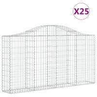 vidaXL Gabionen mit Hochbogen 25Stk. 200x30x100/120cm...